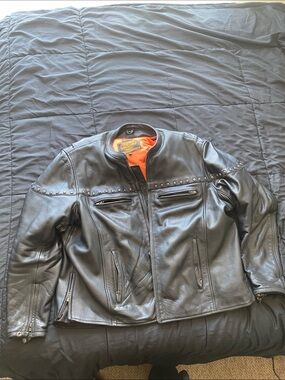 Milwaukee Leather MLM1504 Men's Black ‘The Skelly Racer’ leather jacket